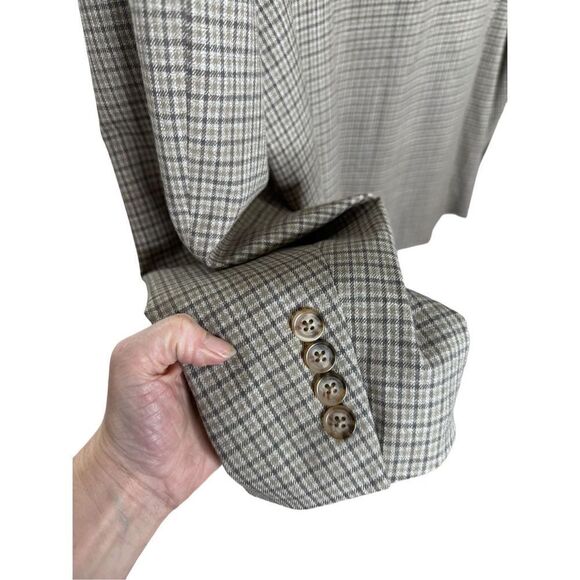 Lauren Ralf Lauren tan houndstooth blazer 44L - Picture 8 of 8
